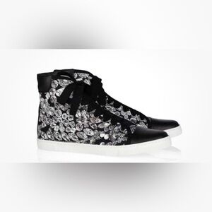 Lanvin Paris "Jewels" Diamond Print High Top Sneakers - Size 39